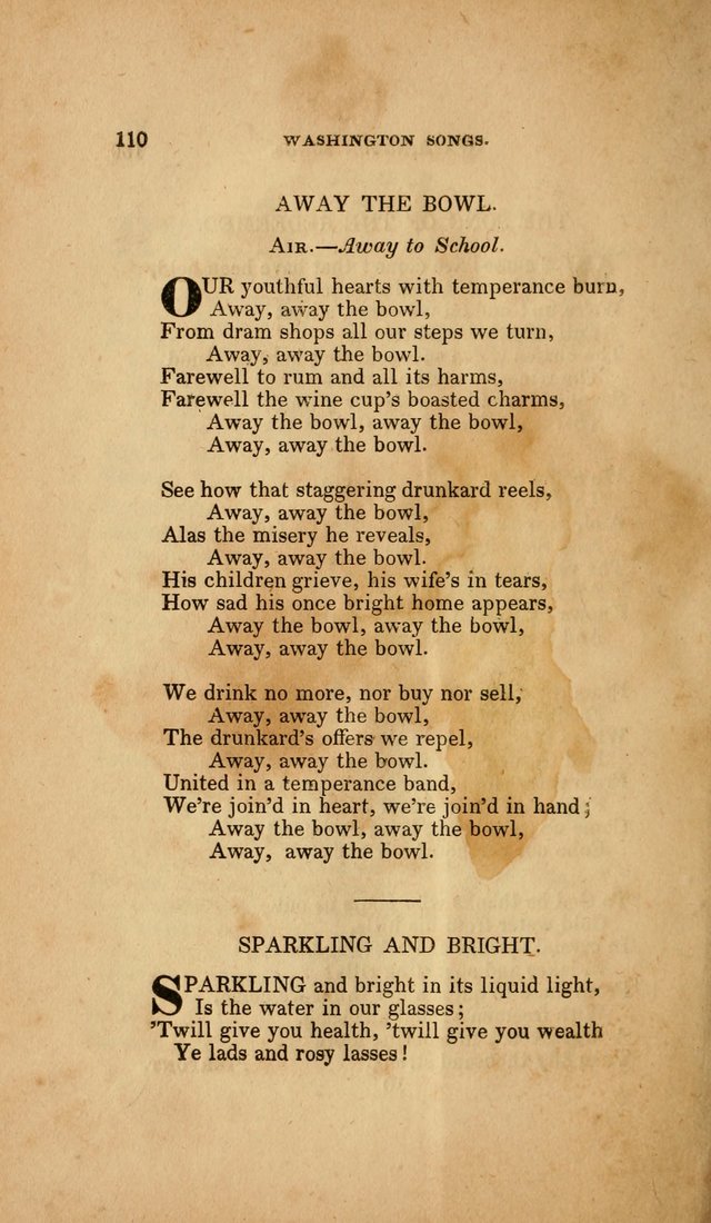 Temperance Hymn Book and Minstrel: a collection of hymns, songs and odes for temperance meetings and festivals page 110