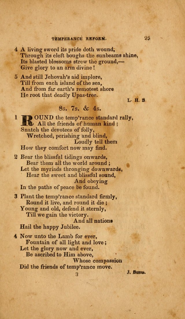 Temperance Hymn Book and Minstrel: a collection of hymns, songs and odes for temperance meetings and festivals page 25
