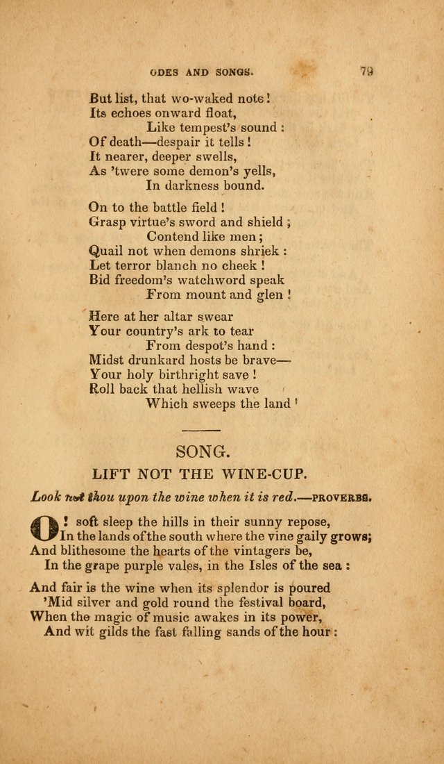 Temperance Hymn Book and Minstrel: a collection of hymns, songs and odes for temperance meetings and festivals page 79
