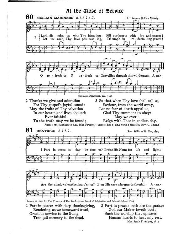 The Hymnal : published in 1895 and revised in 1911 by authority of the General Assembly of the Presbyterian Church in the United States of America : with the supplement of 1917 page 122