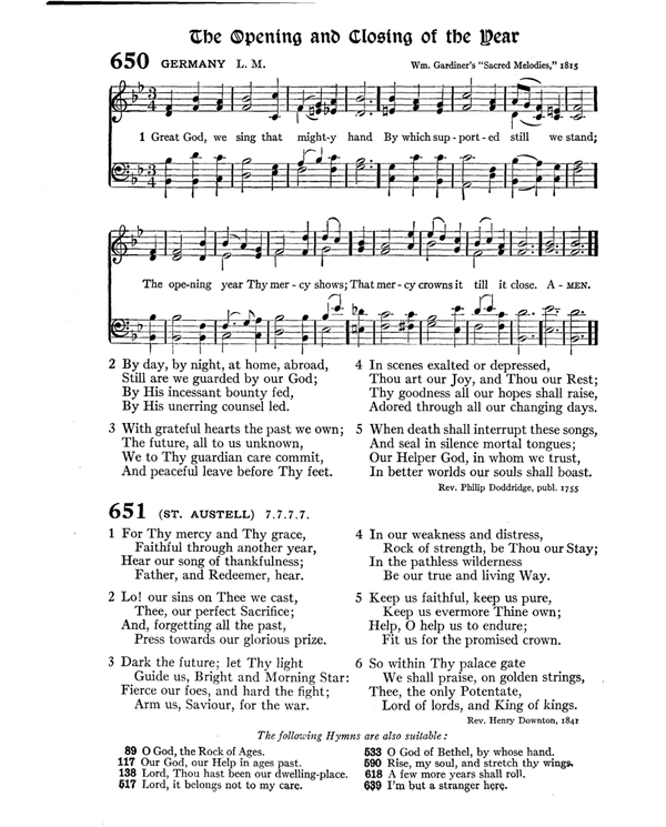 The Hymnal : published in 1895 and revised in 1911 by authority of the General Assembly of the Presbyterian Church in the United States of America : with the supplement of 1917 page 854