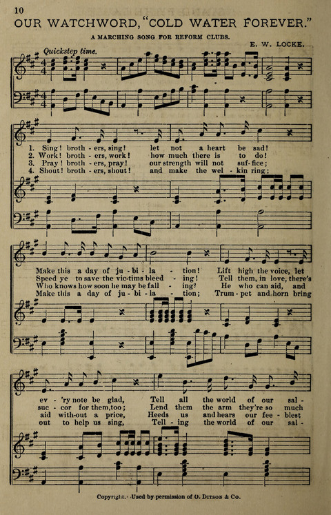 Temperance Song Herald: a collection of songs, choruses, hymns, and other pieces for the use of temperance meetings, lodges, and the home circle page 10