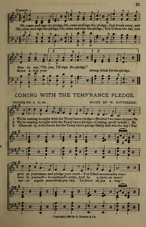 Temperance Song Herald: a collection of songs, choruses, hymns, and other pieces for the use of temperance meetings, lodges, and the home circle page 21