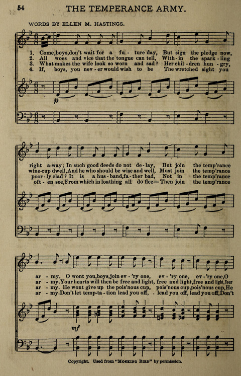 Temperance Song Herald: a collection of songs, choruses, hymns, and other pieces for the use of temperance meetings, lodges, and the home circle page 54