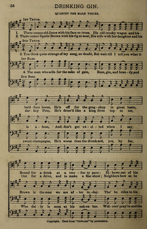 Temperance Song Herald: a collection of songs, choruses, hymns, and other pieces for the use of temperance meetings, lodges, and the home circle page 58