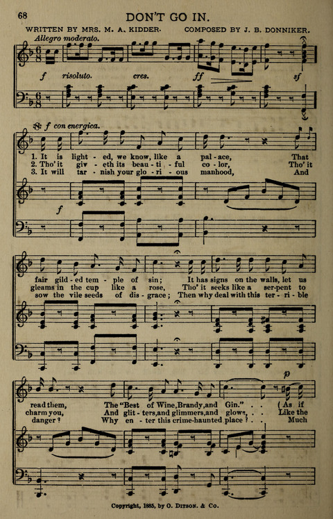 Temperance Song Herald: a collection of songs, choruses, hymns, and other pieces for the use of temperance meetings, lodges, and the home circle page 68