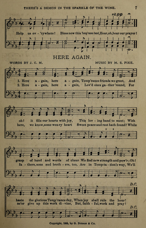 Temperance Song Herald: a collection of songs, choruses, hymns, and other pieces for the use of temperance meetings, lodges, and the home circle page 7