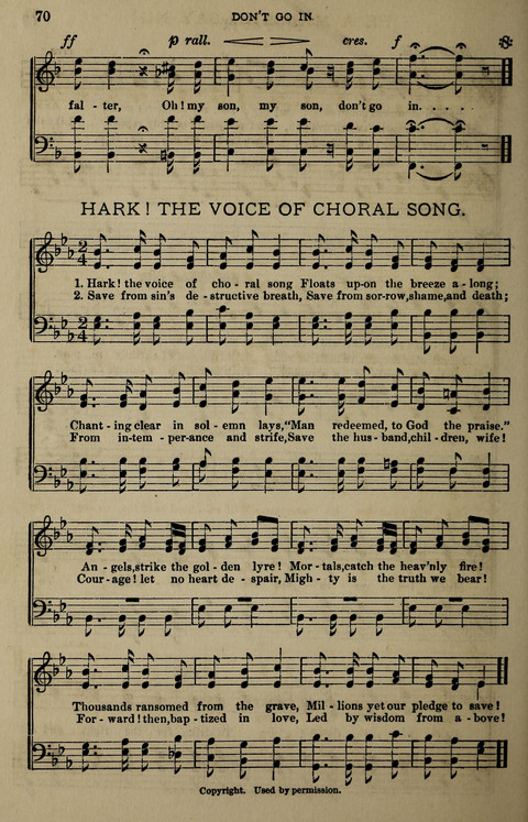 Temperance Song Herald: a collection of songs, choruses, hymns, and other pieces for the use of temperance meetings, lodges, and the home circle page 70