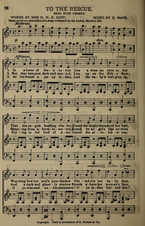 Temperance Song Herald: a collection of songs, choruses, hymns, and other pieces for the use of temperance meetings, lodges, and the home circle page 78