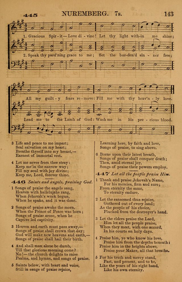 The Tribute of Praise: a collection of hymns and tunes for public and social worship, and for use in the family circle page 143