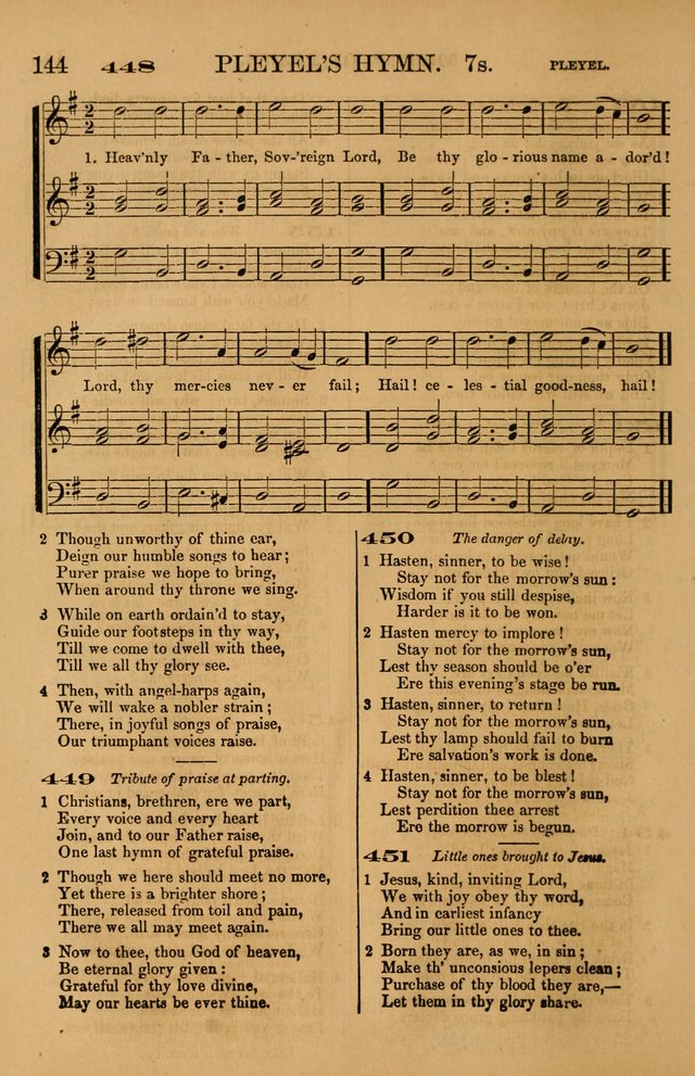 The Tribute of Praise: a collection of hymns and tunes for public and social worship, and for use in the family circle page 144