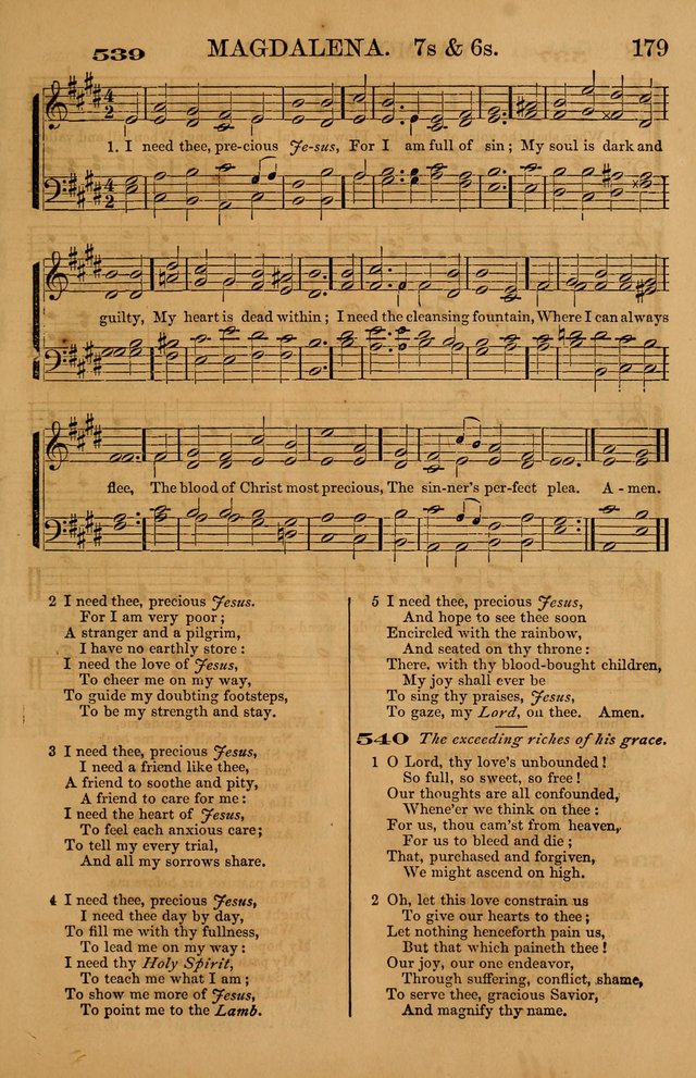 The Tribute of Praise: a collection of hymns and tunes for public and social worship, and for use in the family circle page 179