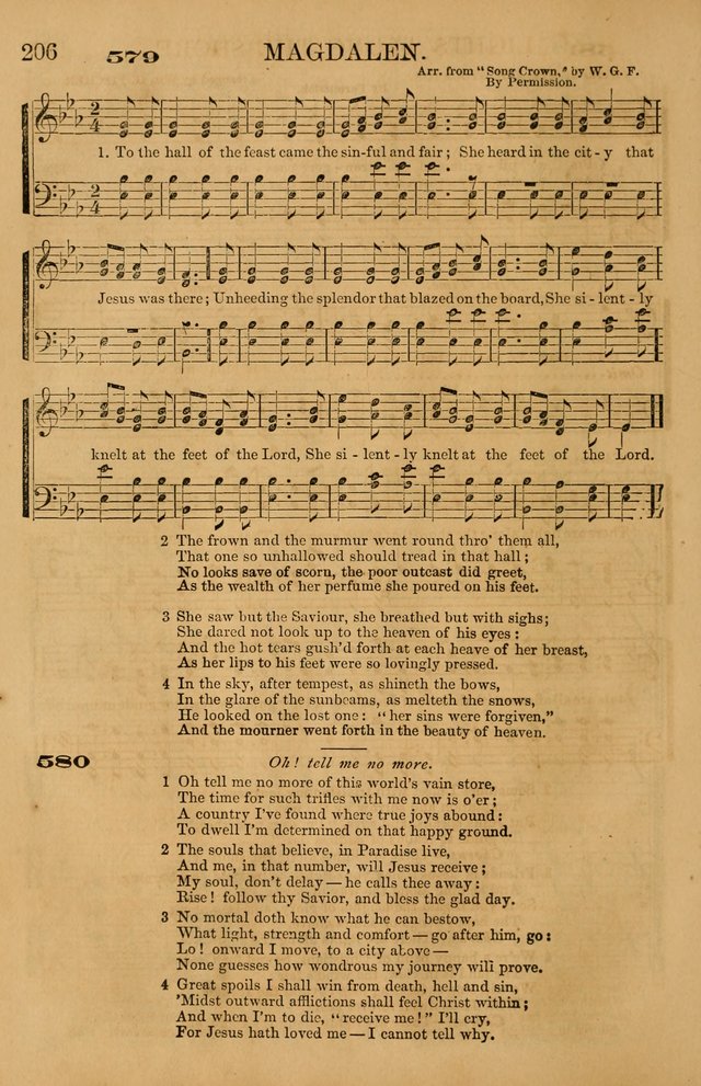 The Tribute of Praise: a collection of hymns and tunes for public and social worship, and for use in the family circle page 206