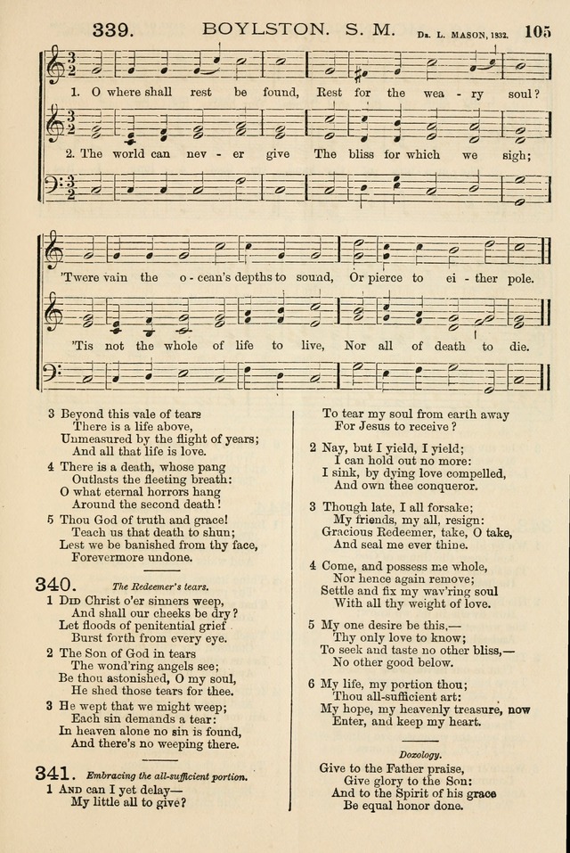 The Tribute of Praise: a collection of hymns and tunes for public and social worship, and for the use in the family circle and Sabbath school page 105