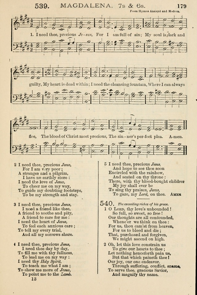 The Tribute of Praise: a collection of hymns and tunes for public and social worship, and for the use in the family circle and Sabbath school page 179