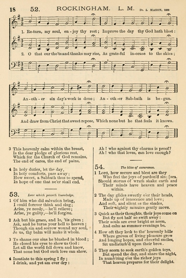 The Tribute of Praise: a collection of hymns and tunes for public and social worship, and for the use in the family circle and Sabbath school page 18