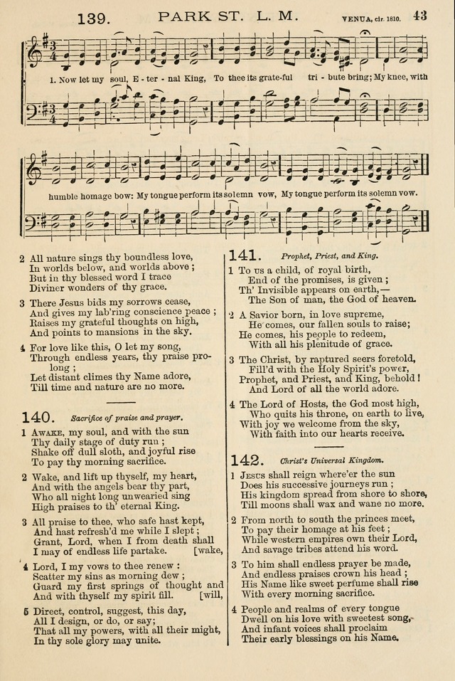 The Tribute of Praise: a collection of hymns and tunes for public and social worship, and for the use in the family circle and Sabbath school page 43