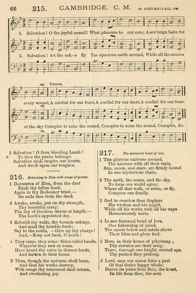 The Tribute of Praise: a collection of hymns and tunes for public and social worship, and for the use in the family circle and Sabbath school page 66