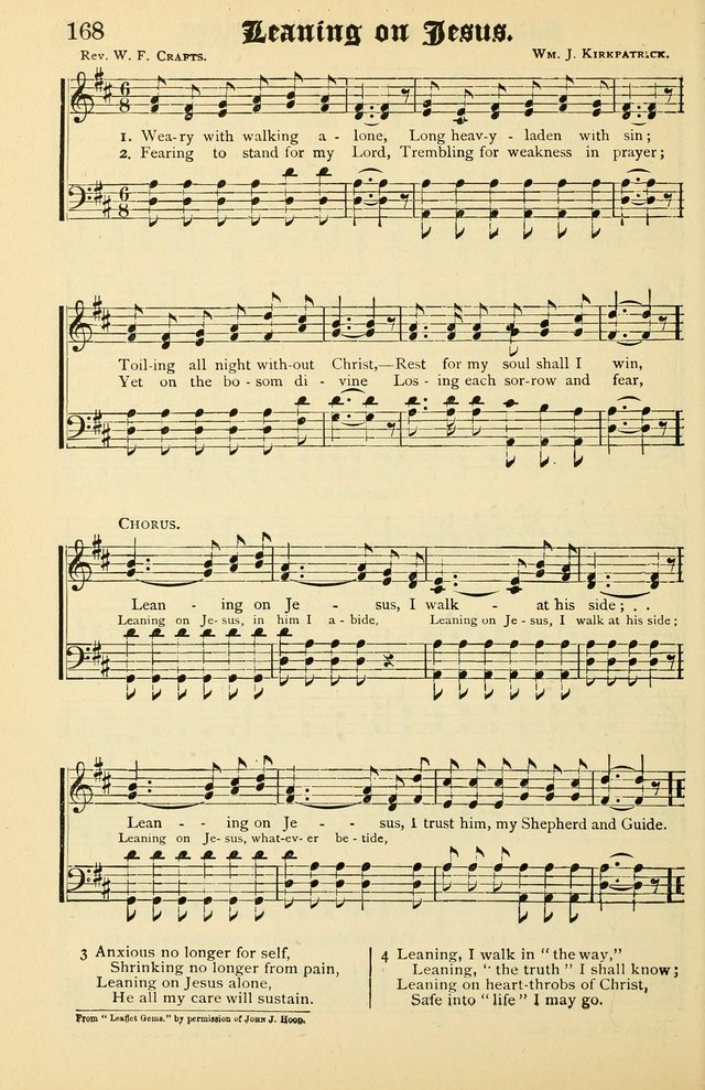 Unfading Treasures: a compilation of sacred songs and hymns, adapted for use by Sunday schools, Epworth Leagues, endeavor societies, pastors, evangelists, choristers, etc. page 168