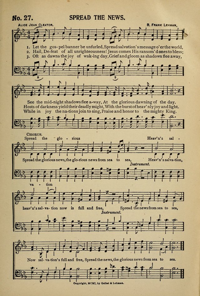Uplifted Voices: a 20th century hymn book for sunday-schools and devotional meetings page 27