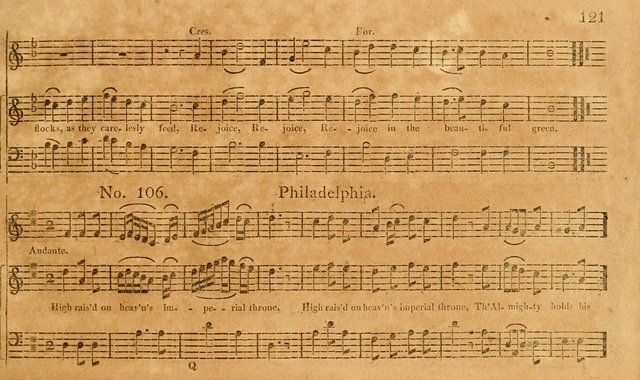 The Vocal Companion: containing a concise introduction to the practice of music, and a set of tunes of various metres, arranged progressively for the use of learners page 121
