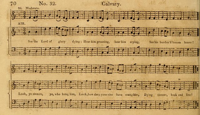 The Vocal Companion: containing a concise introduction to the practice of music, and a set of tunes of various metres, arranged progressively for the use of learners page 70