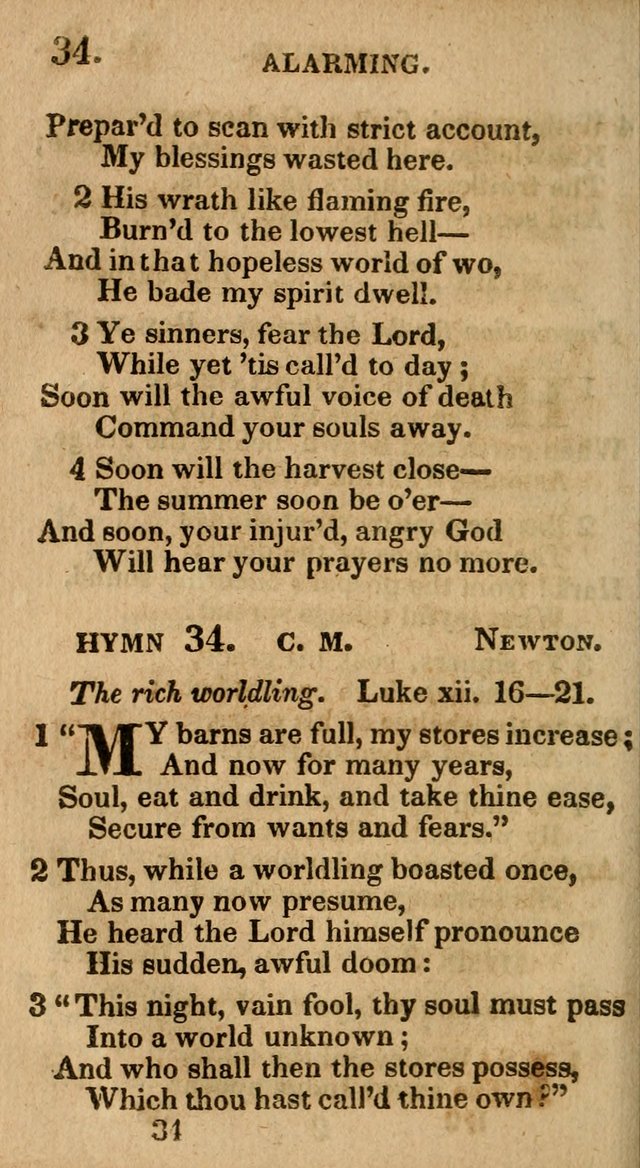 Village Hymns for Social Worship, Selected and Original: designed as a supplement to the Psalms and Hymns of Dr. Watts (6th ed.) page 34