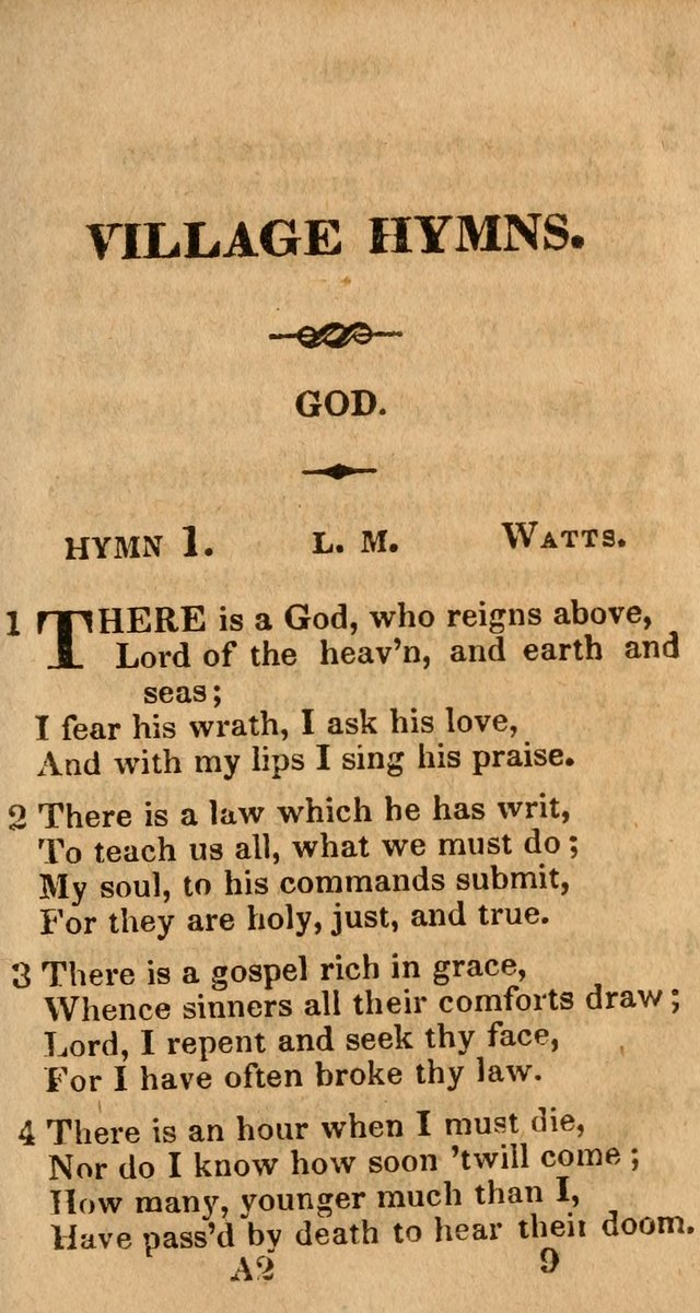 Village Hymns for Social Worship, Selected and Original: designed as a supplement to the Psalms and Hymns of Dr. Watts (6th ed.) page 9