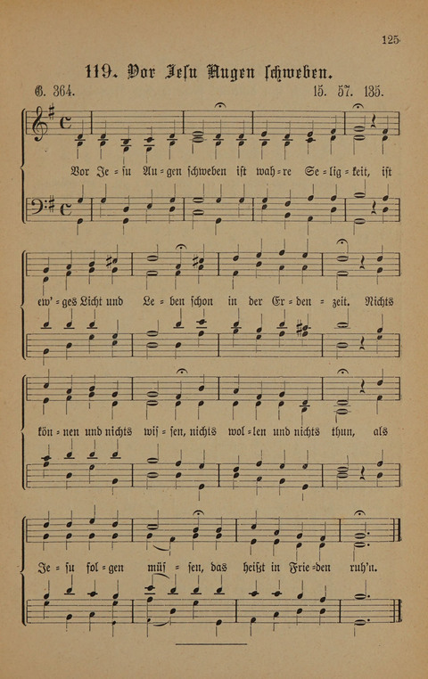 Vierstimmige Melodien: zu dem "Gesangbuch zum gottesdienstlichen und häuslichen Gebrauche in evangelischen Mennoniten-Gemeinden" (3. Auflage) page 125