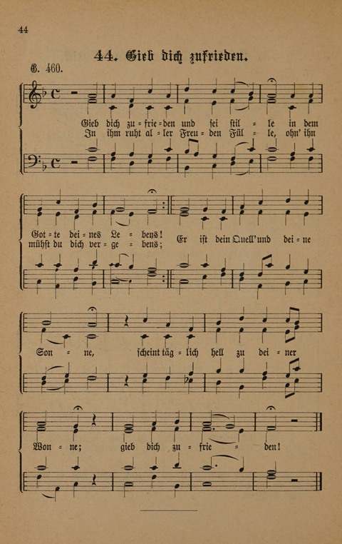 Vierstimmige Melodien: zu dem "Gesangbuch zum gottesdienstlichen und häuslichen Gebrauche in evangelischen Mennoniten-Gemeinden" (3. Auflage) page 44