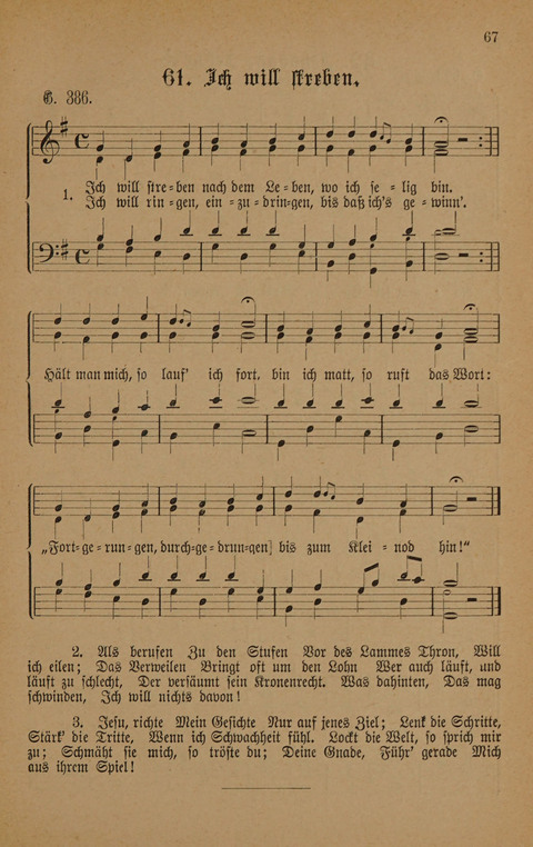 Vierstimmige Melodien: zu dem "Gesangbuch zum gottesdienstlichen und häuslichen Gebrauche in evangelischen Mennoniten-Gemeinden" (3. Auflage) page 67