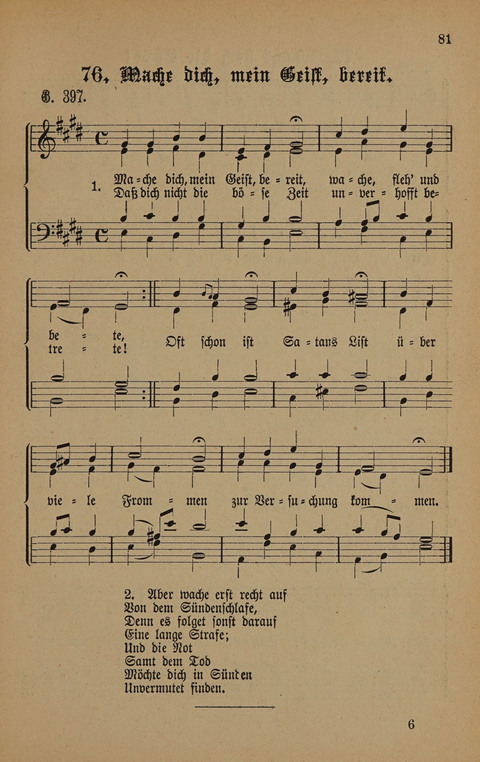 Vierstimmige Melodien: zu dem "Gesangbuch zum gottesdienstlichen und häuslichen Gebrauche in evangelischen Mennoniten-Gemeinden" (3. Auflage) page 81