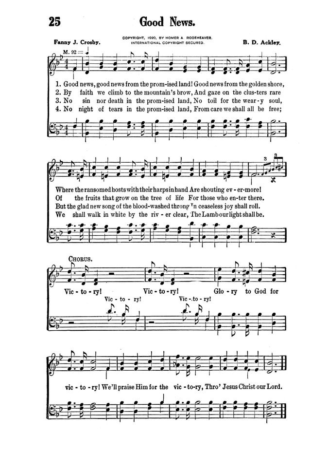 Victory Songs: For the Church, Sunday School and Evangelistic Services. page 27