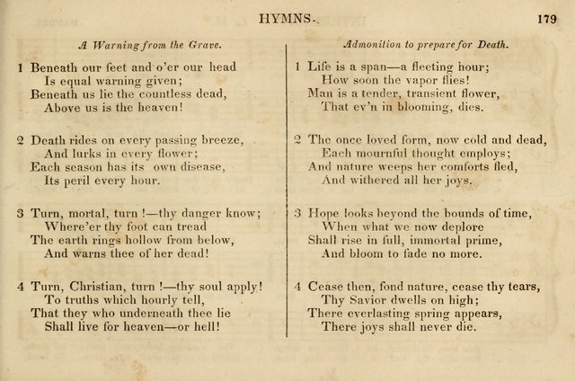 The Vestry Singing Book: being a selection of the most popular and approved tunes and hymns now extant, designed for social and religious meetings, family devotion, singing schools, etc. page 181