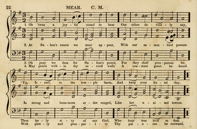 The Vestry Singing Book: being a selection of the most popular and approved tunes and hymns now extant, designed for social and religious meetings, family devotion, singing schools, etc. page 22
