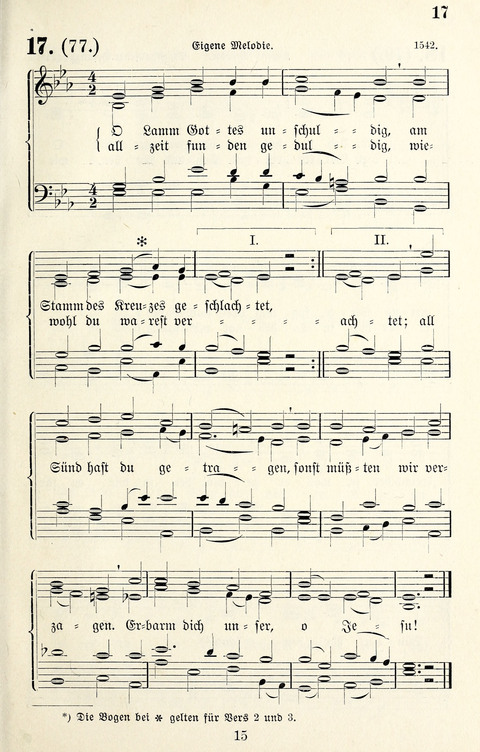 Vierstimmige Melodien für das Gesangbuch: zum gottesdienstlichen und häuslichen Gebrauch in Evangelischen Mennoniten-Gemeinden page 15