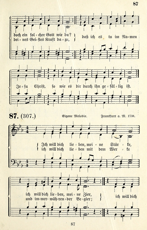 Vierstimmige Melodien für das Gesangbuch: zum gottesdienstlichen und häuslichen Gebrauch in Evangelischen Mennoniten-Gemeinden page 87