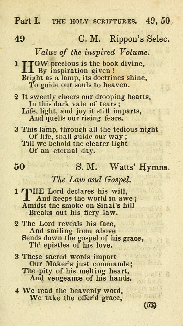 The Virginia Selection of Psalms and Hymns and Spiritual Songs: from the most approved authors; adapted to the various occasions of public and social meetings (New Ed. Enl. and Imp.) page 53