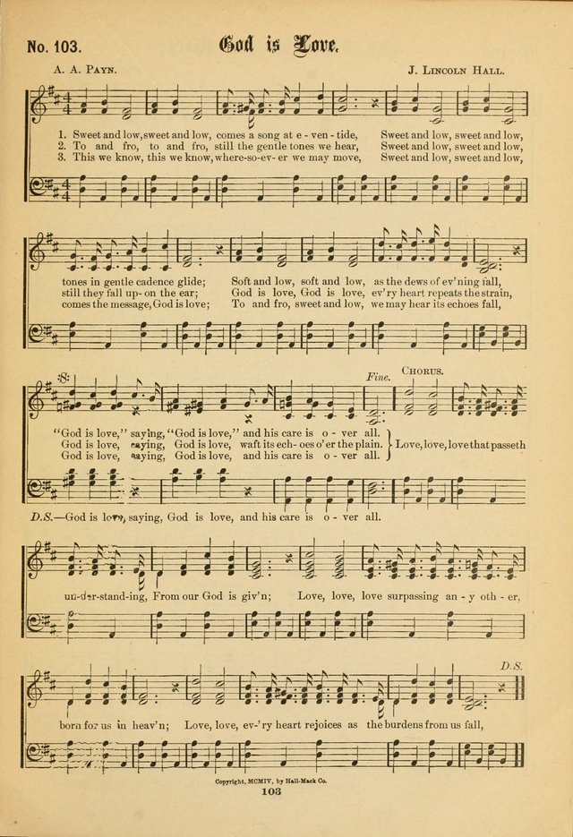 The Voice of Praise: a compilation of the very best sacred songs for use in Sunday Schools and praise services page 103