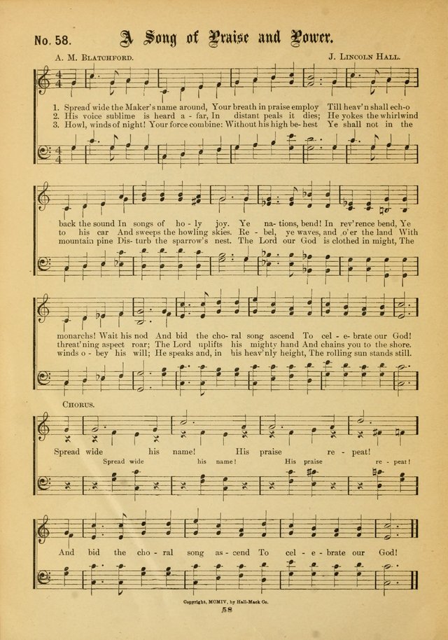 The Voice of Praise: a compilation of the very best sacred songs for use in Sunday Schools and praise services page 58