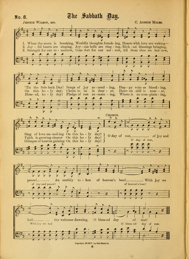 The Voice of Praise: a compilation of the very best sacred songs for use in Sunday Schools and praise services page 8