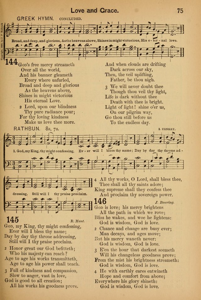Worship in Song: a selection of hymns and tunes for the Service of the Sanctuary  page 75