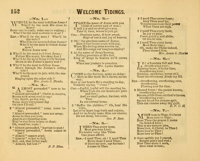 Welcome Tidings: a new collection of sacred songs for the Sunday School  page 157