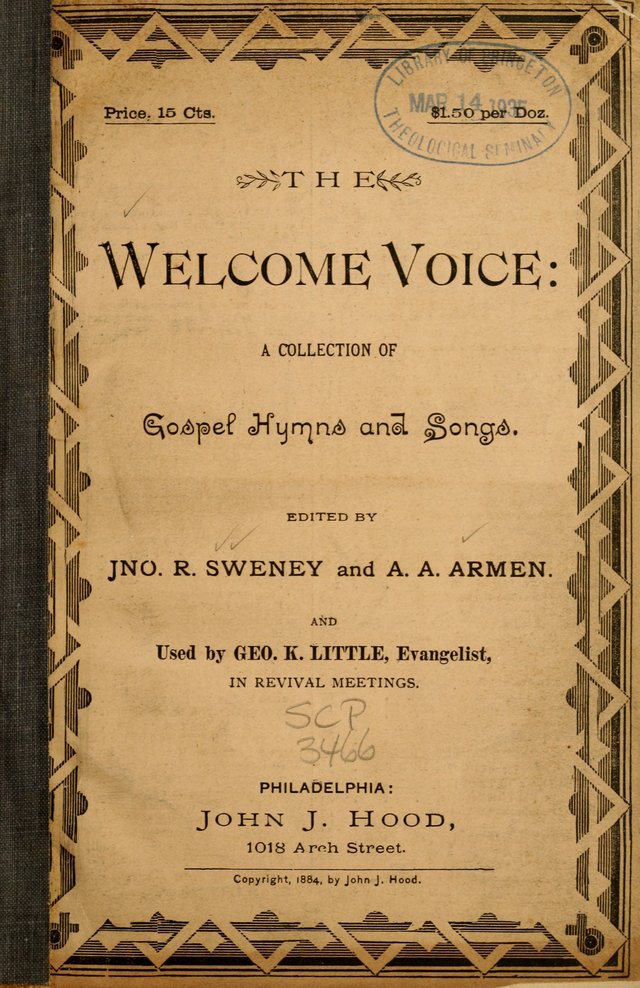The Welcome Voice: a collection of gospel hymns and songs page 1