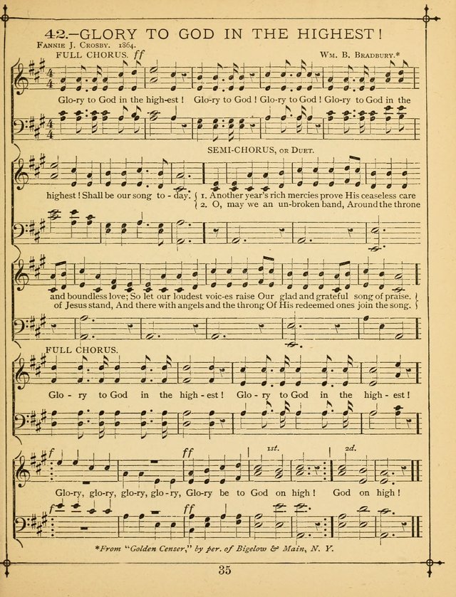The Wreath of Gems: or strictly favorite songs and tunes for the Sunday School, and for general use in public and social worship page 35