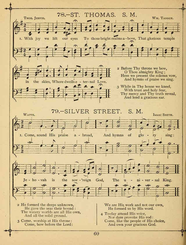 The Wreath of Gems: or strictly favorite songs and tunes for the Sunday School, and for general use in public and social worship page 60