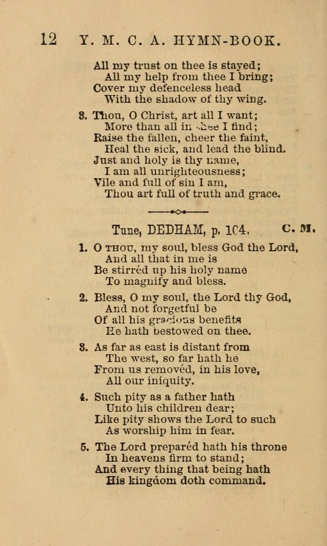 The Y. M. Christian Association Hymn-Book, with Tunes. page 12