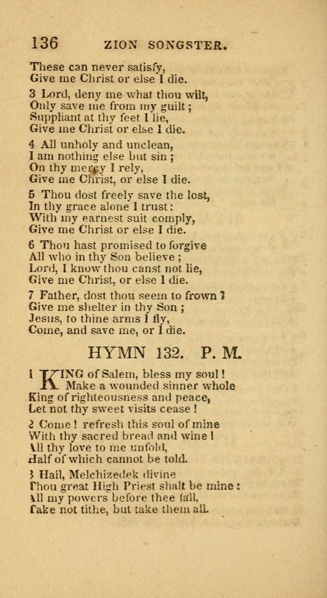 The Zion Songster: a Collection of Hymns and Spiritual Songs, generally sung at camp and prayer meetings, and in revivals of religion  (Rev. & corr.) page 139