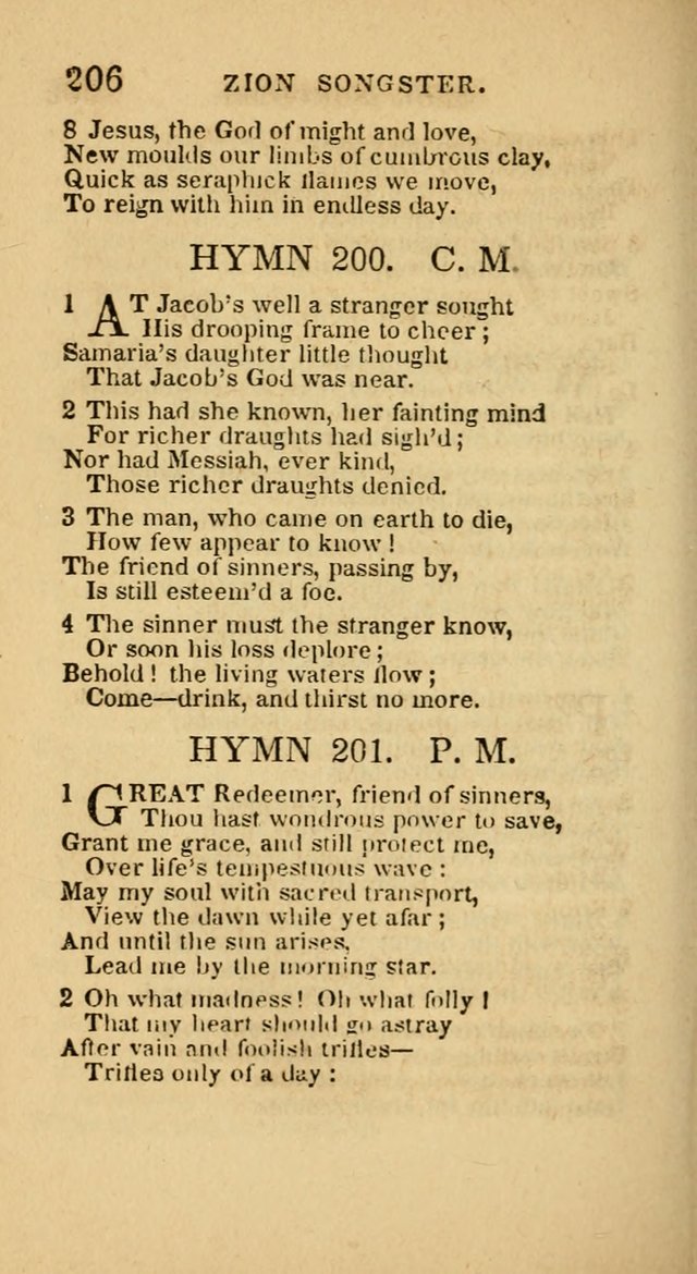 The Zion Songster: a Collection of Hymns and Spiritual Songs, generally sung at camp and prayer meetings, and in revivals of religion  (Rev. & corr.) page 209