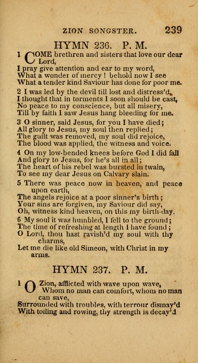 The Zion Songster: a Collection of Hymns and Spiritual Songs, generally sung at camp and prayer meetings, and in revivals of religion  (Rev. & corr.) page 242